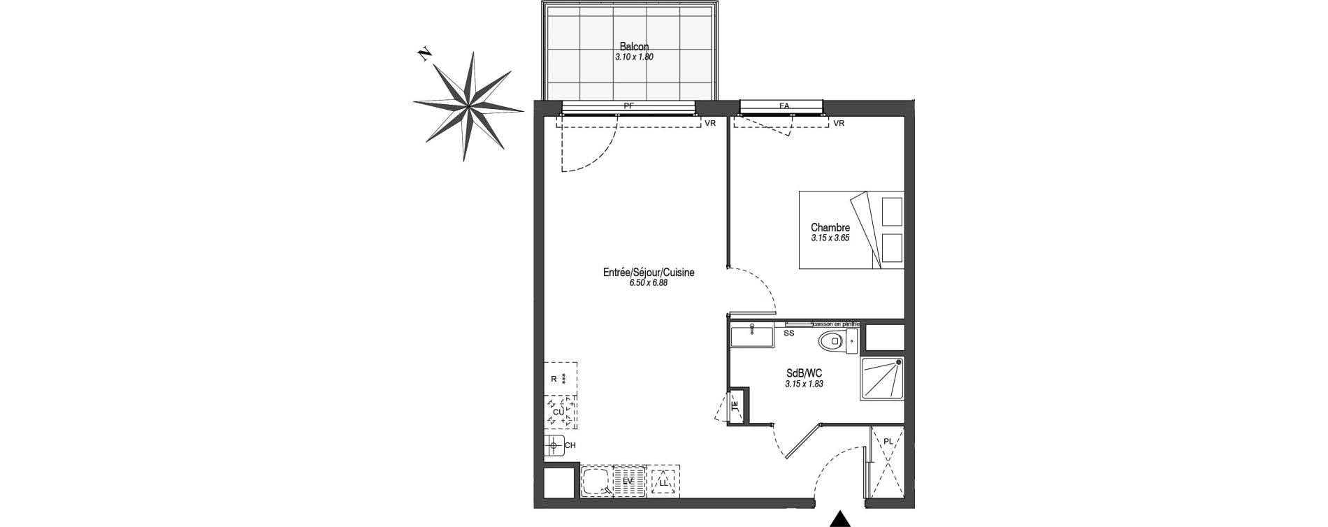 Appartement T2 de 42,98 m2 &agrave; La Balme-De-Sillingy Centre