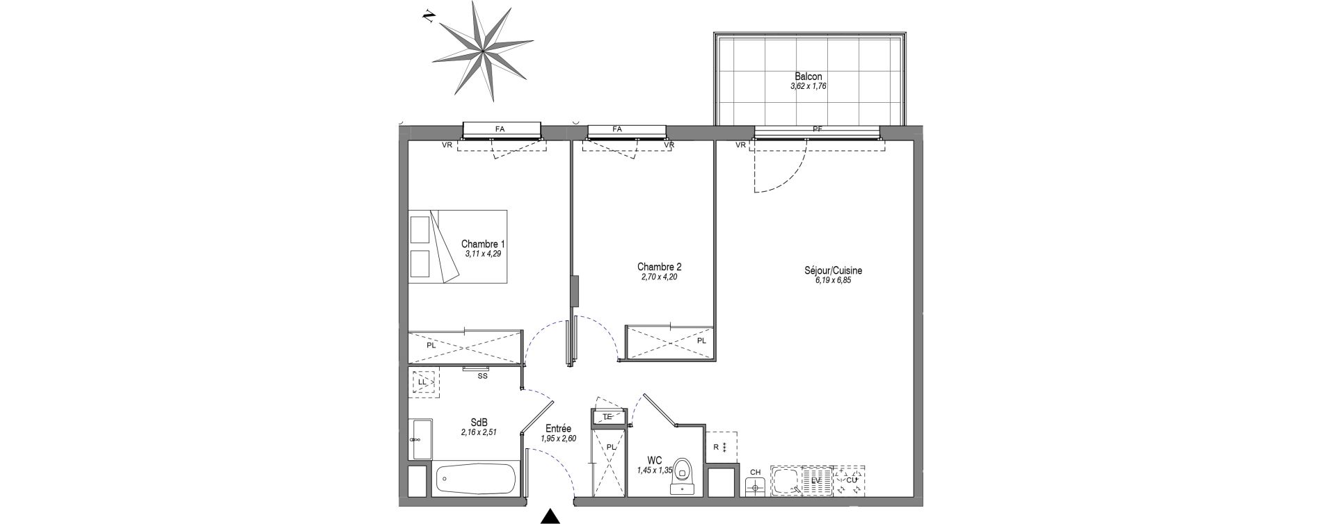 Appartement T3 de 64,32 m2 &agrave; La Balme-De-Sillingy Centre