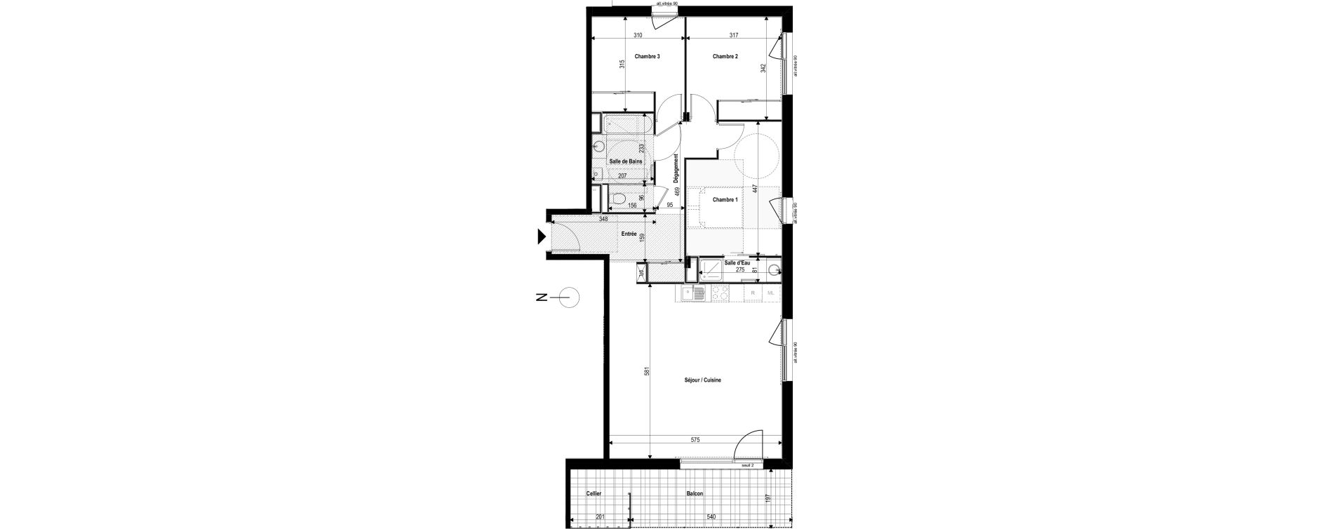 Appartement T4 de 87,51 m2 &agrave; La Roche-Sur-Foron Centre