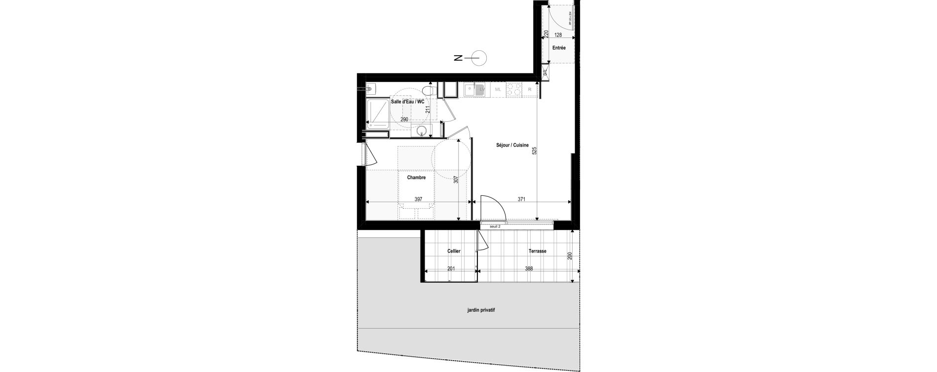 Appartement T2 de 43,19 m2 à La Roche-Sur-Foron Centre
