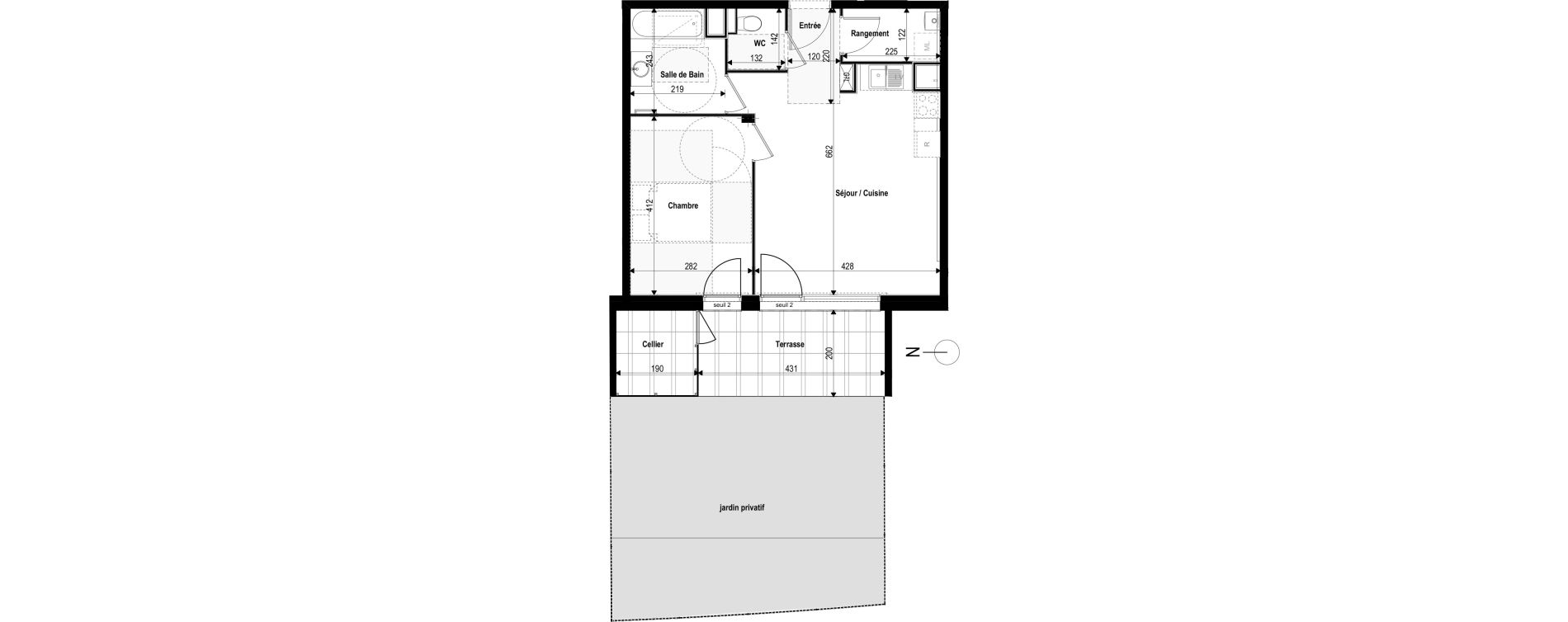 Appartement T2 de 45,17 m2 &agrave; La Roche-Sur-Foron Centre