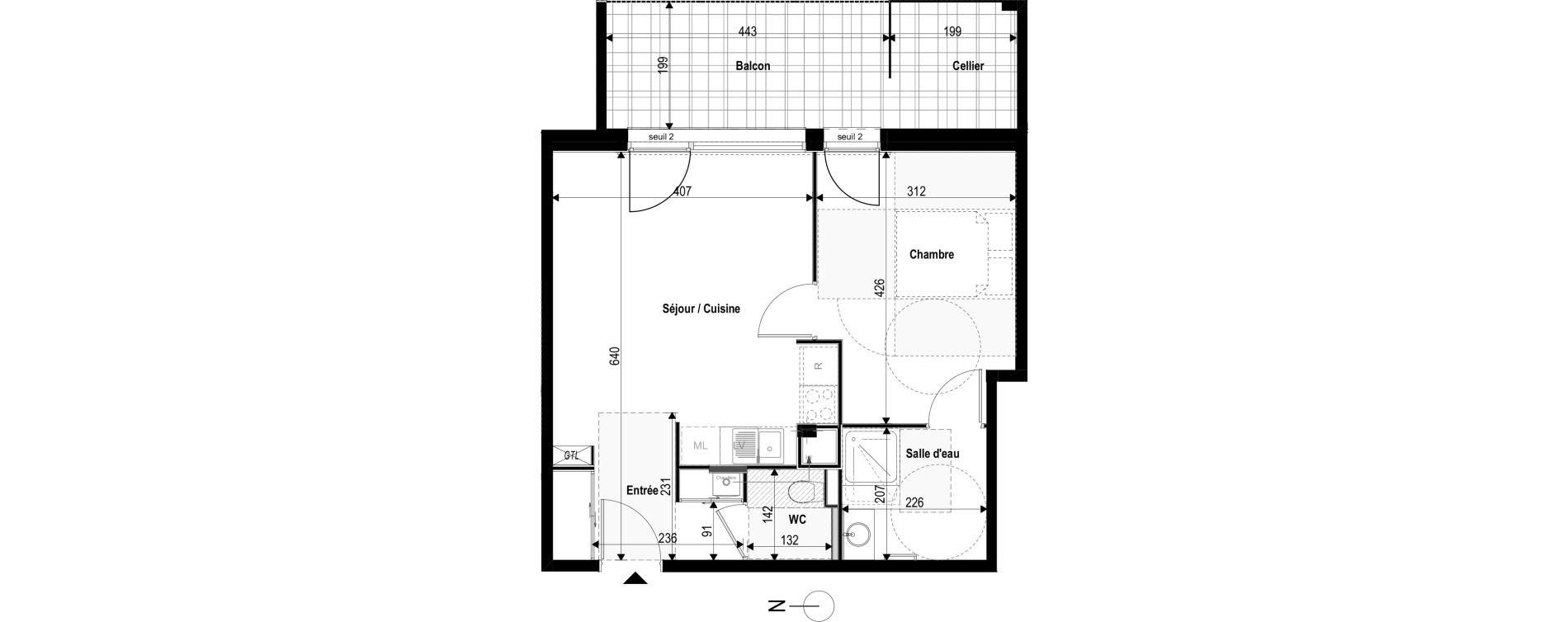 Appartement T2 de 43,18 m2 &agrave; La Roche-Sur-Foron Centre