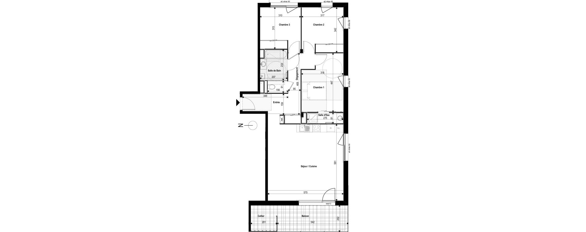 Appartement T4 de 87,51 m2 &agrave; La Roche-Sur-Foron Centre