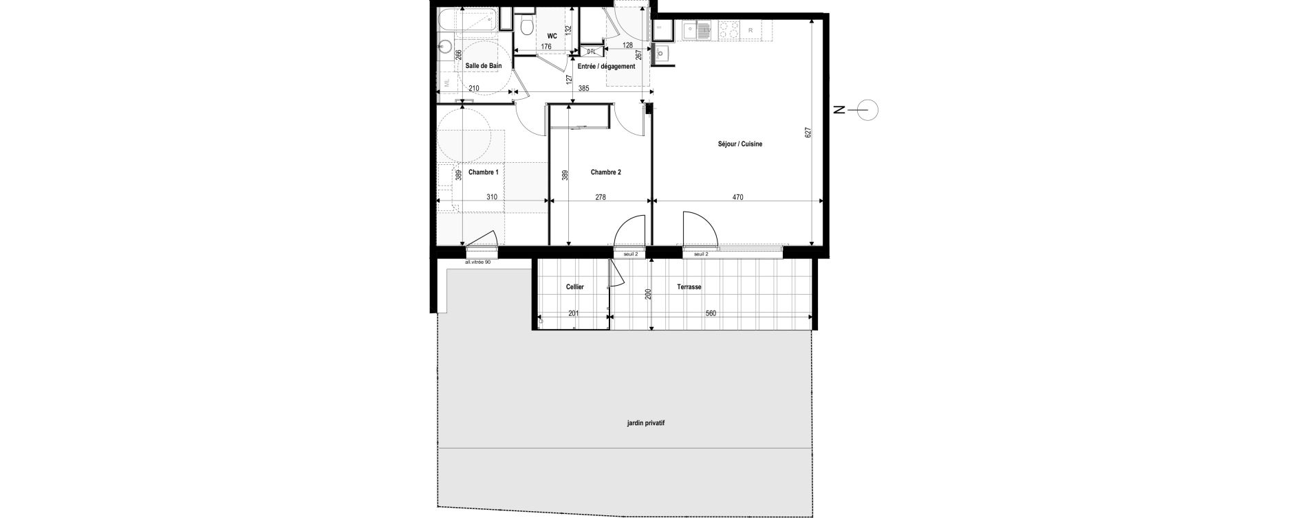 Appartement T3 de 66,69 m2 &agrave; La Roche-Sur-Foron Centre