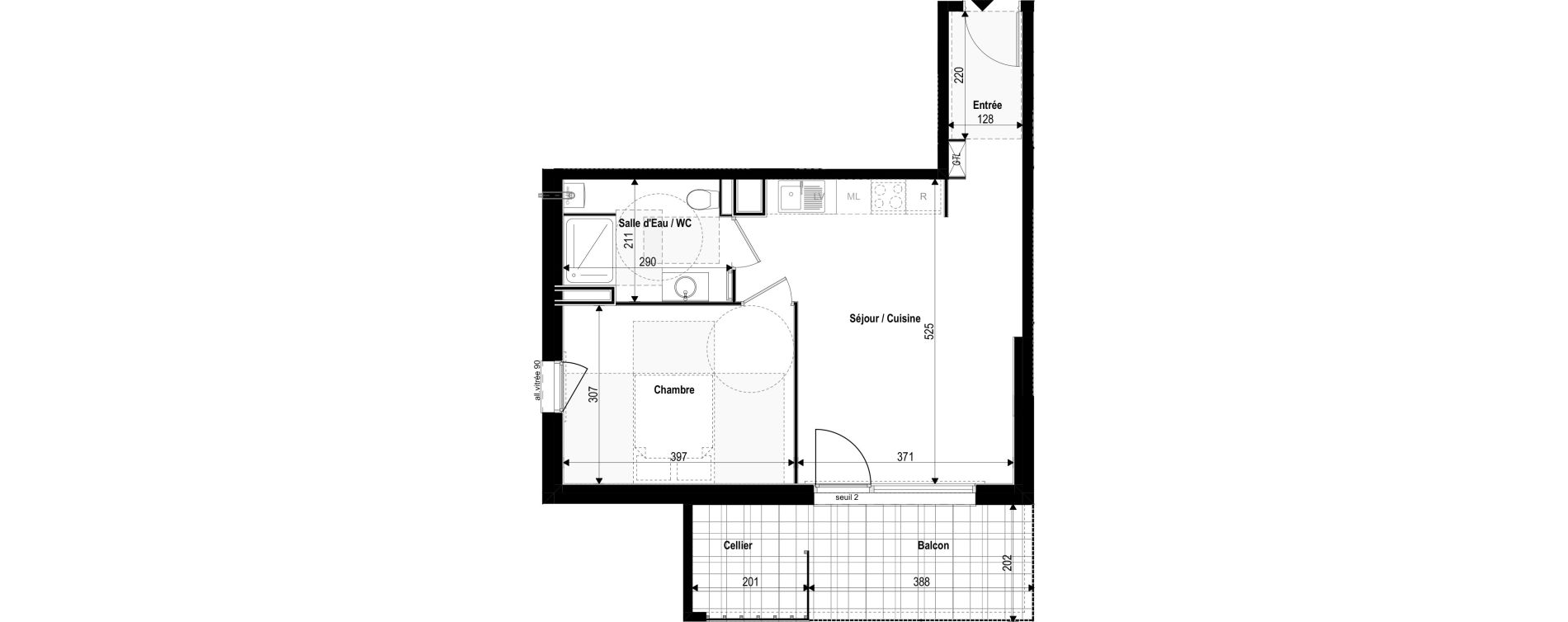 Appartement T2 de 43,19 m2 &agrave; La Roche-Sur-Foron Centre