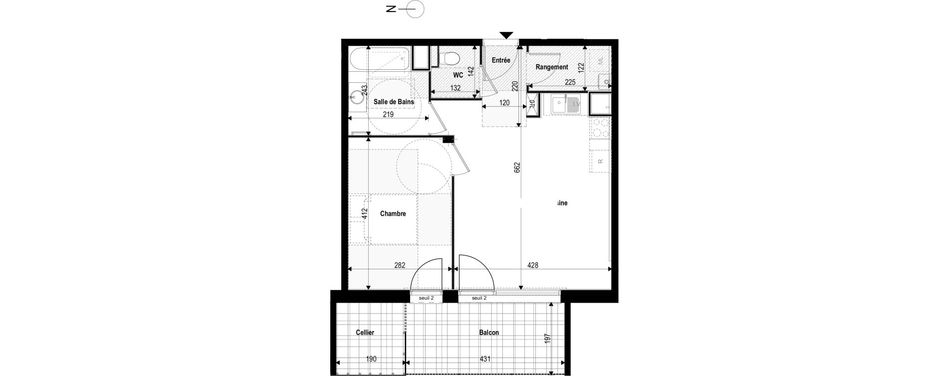 Appartement T2 de 45,17 m2 à La Roche-Sur-Foron Centre