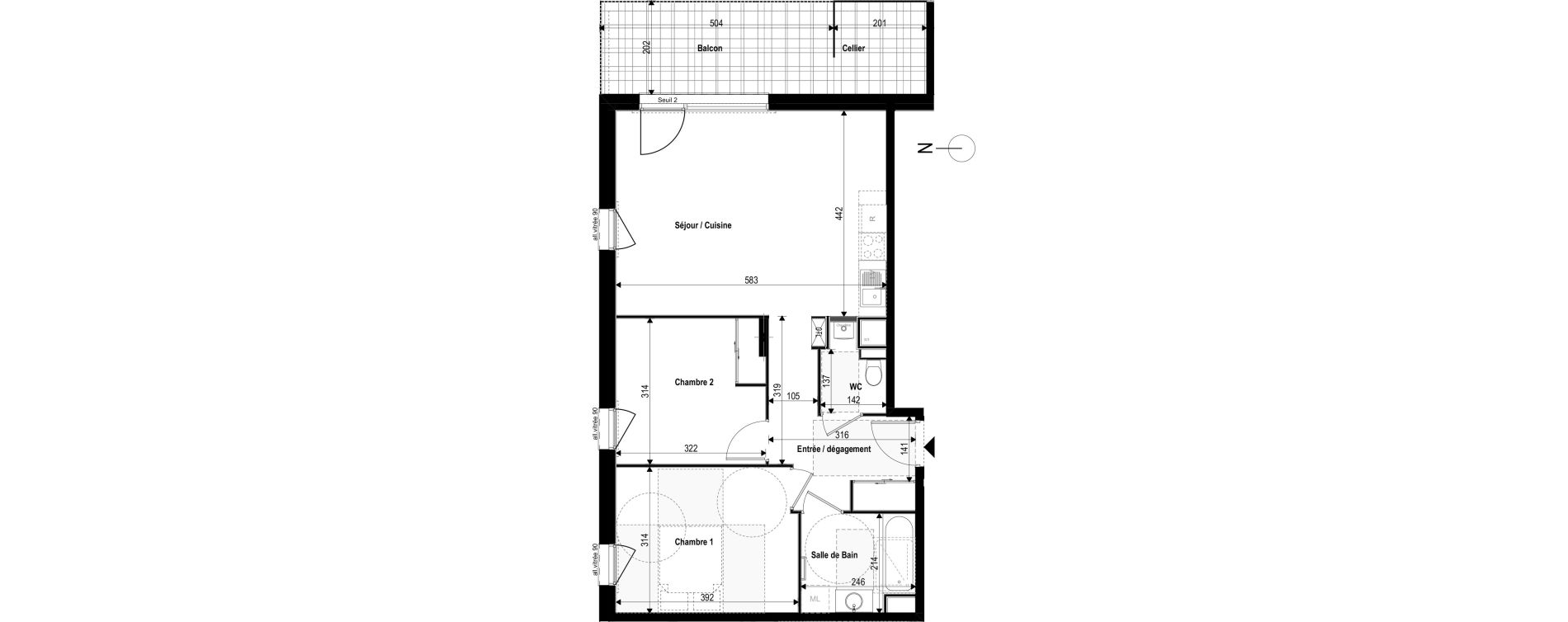 Appartement T3 de 62,98 m2 &agrave; La Roche-Sur-Foron Centre