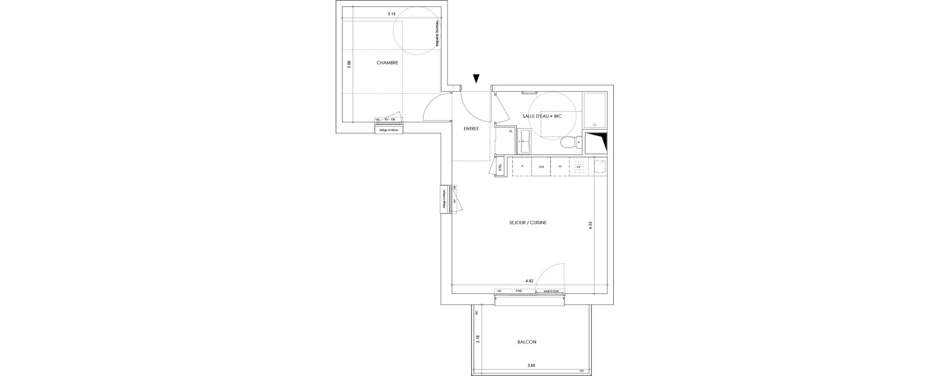 Appartement T2 de 41,40 m2 &agrave; La Roche-Sur-Foron Centre