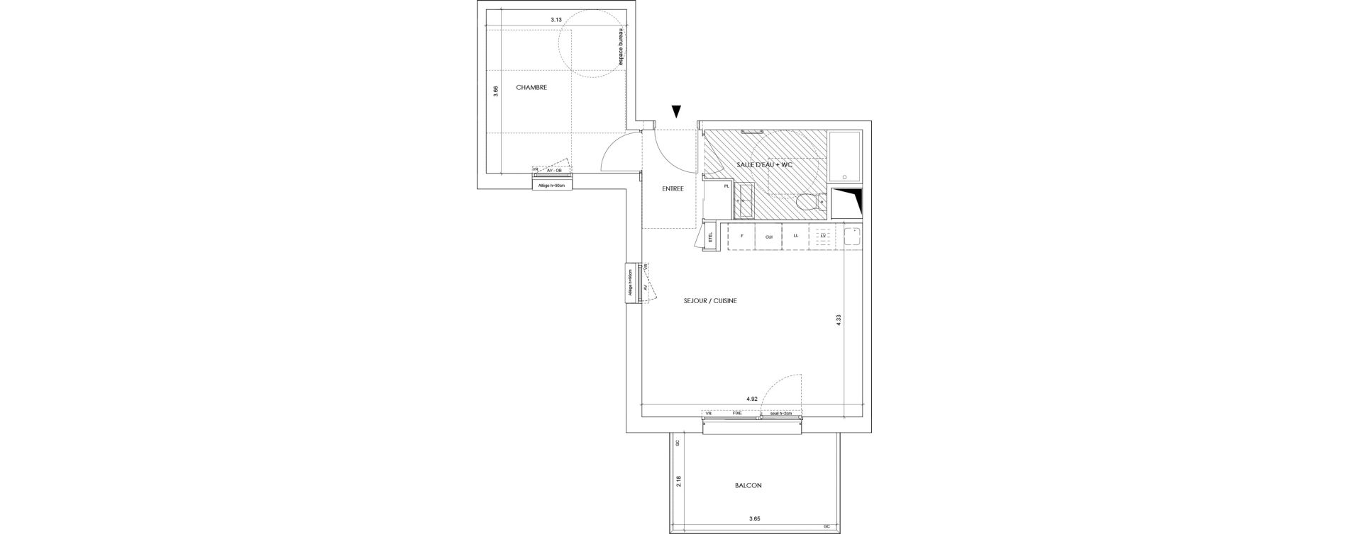 Appartement T2 de 41,40 m2 &agrave; La Roche-Sur-Foron Centre