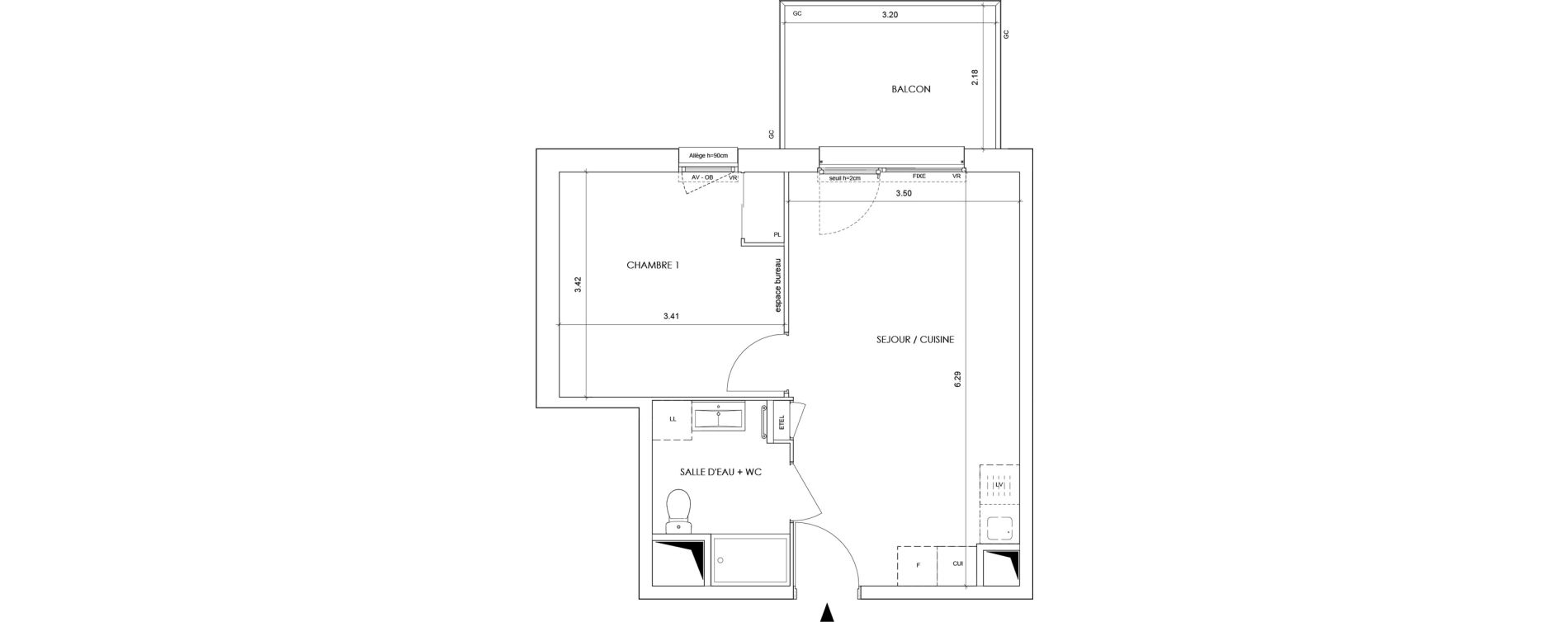 Appartement T2 de 37,30 m2 &agrave; La Roche-Sur-Foron Centre