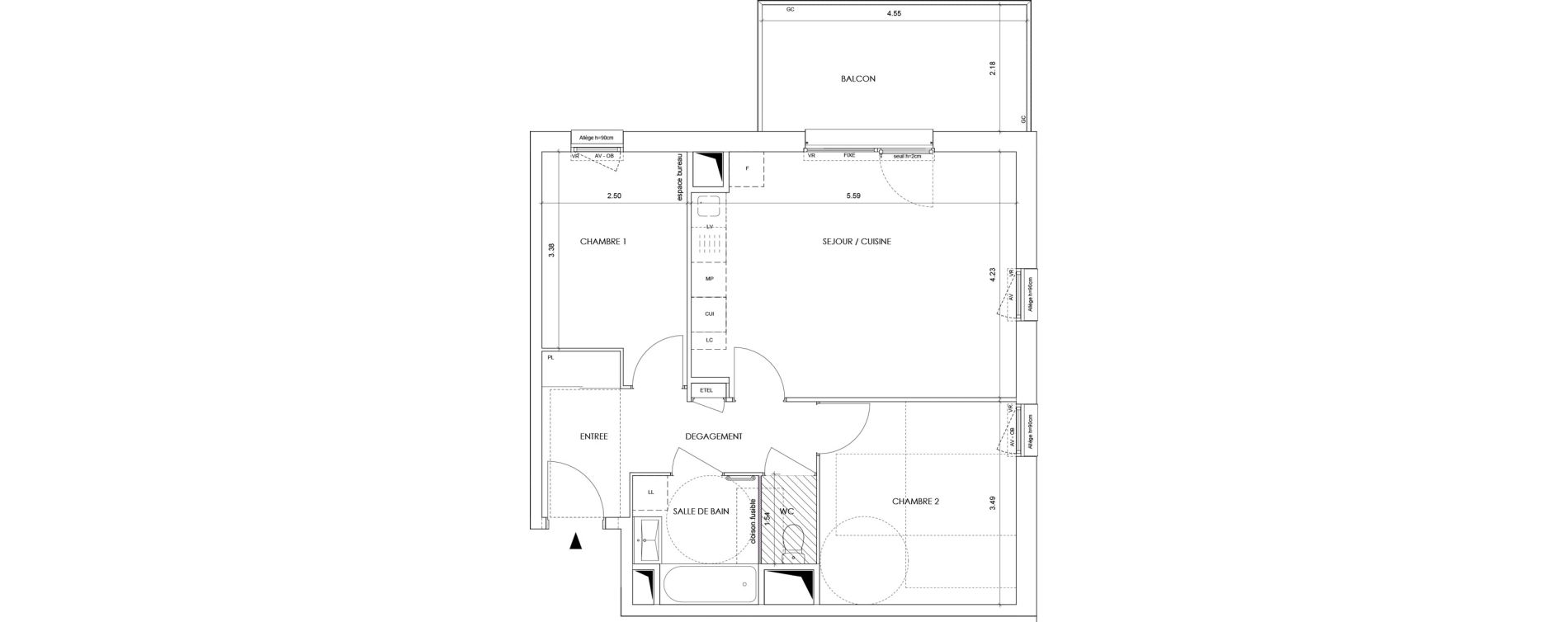 Appartement T3 de 58,20 m2 &agrave; La Roche-Sur-Foron Centre
