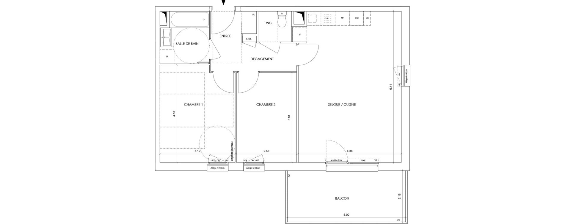 Appartement T3 de 63,40 m2 &agrave; La Roche-Sur-Foron Centre