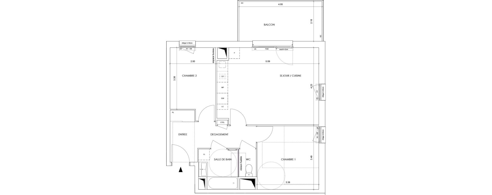 Appartement T3 de 58,20 m2 &agrave; La Roche-Sur-Foron Centre