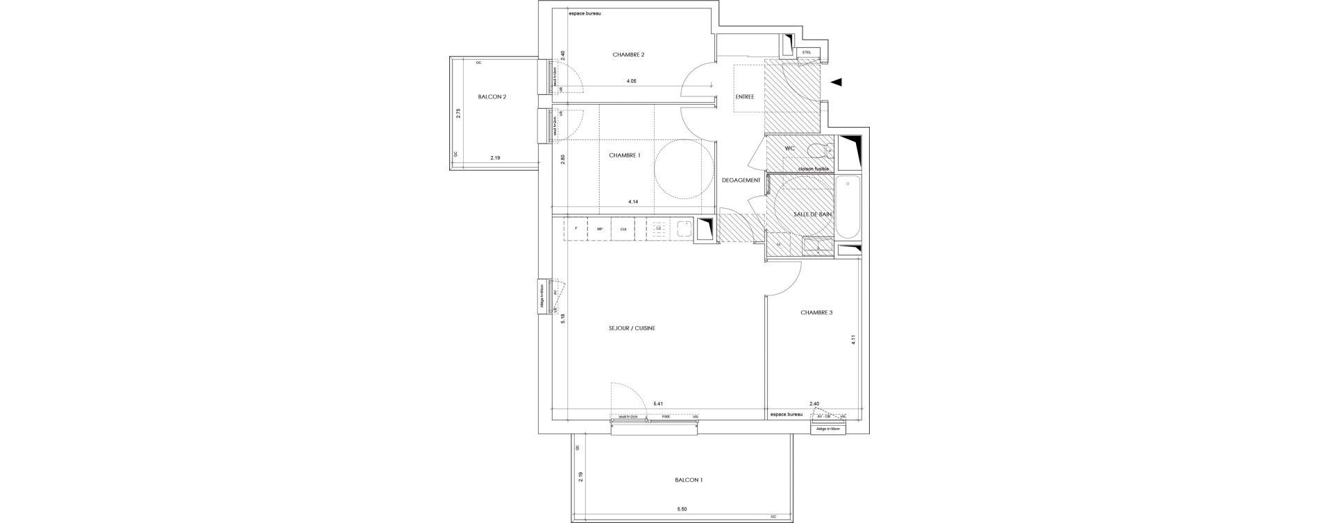 Appartement T4 de 74,10 m2 &agrave; La Roche-Sur-Foron Centre