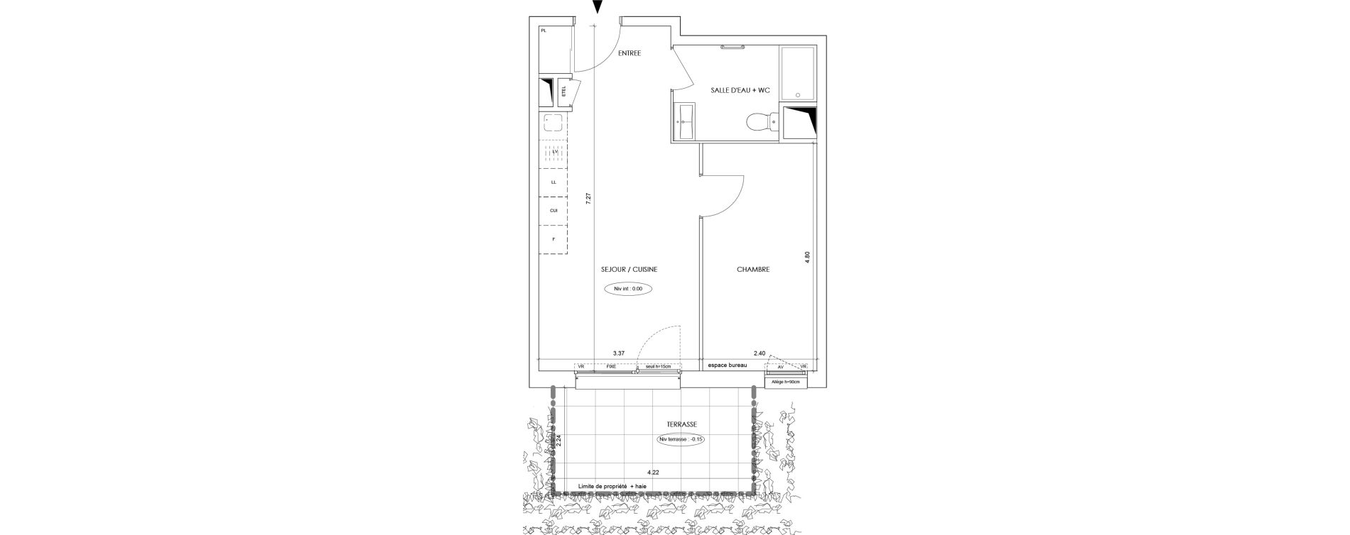 Appartement T2 de 39,40 m2 &agrave; La Roche-Sur-Foron Centre