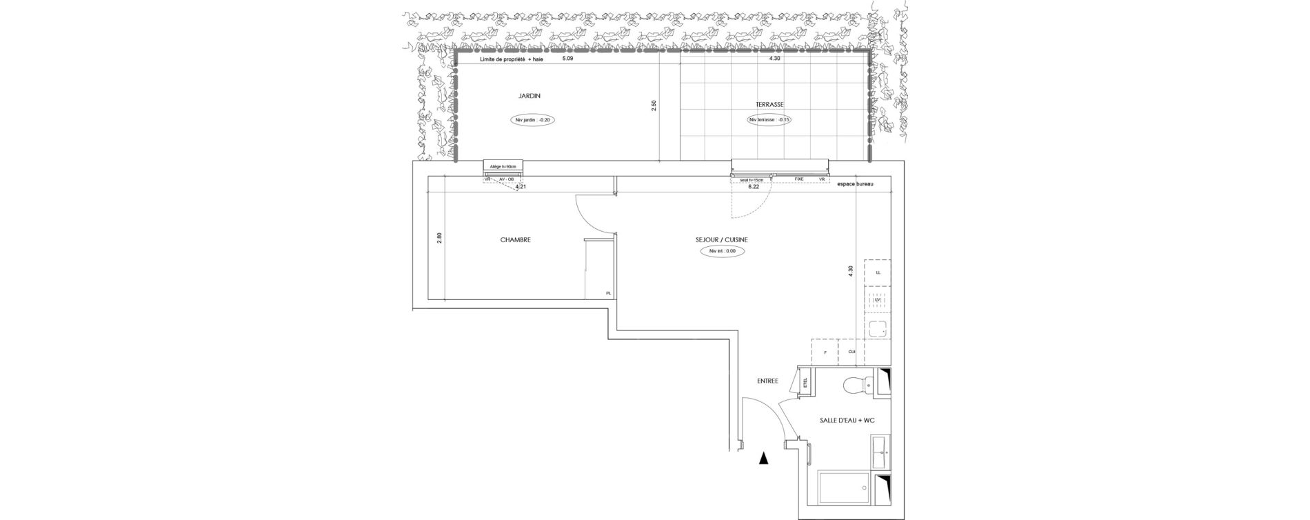 Appartement T2 de 43,00 m2 &agrave; La Roche-Sur-Foron Centre