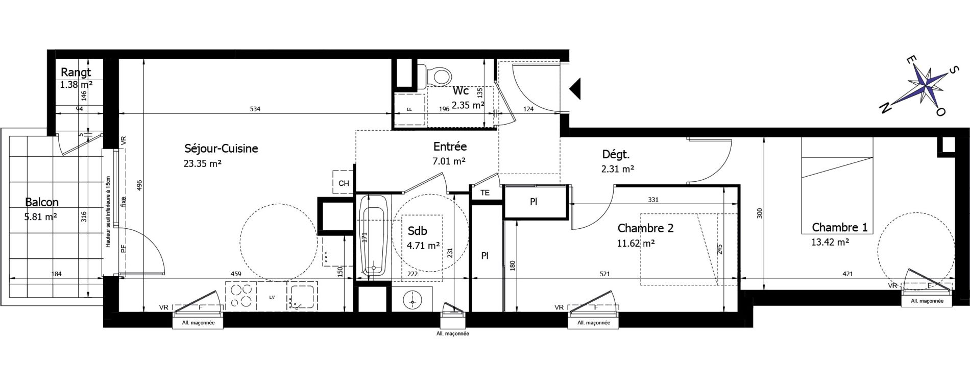 Appartement T3 de 64,77 m2 &agrave; La Roche-Sur-Foron Centre