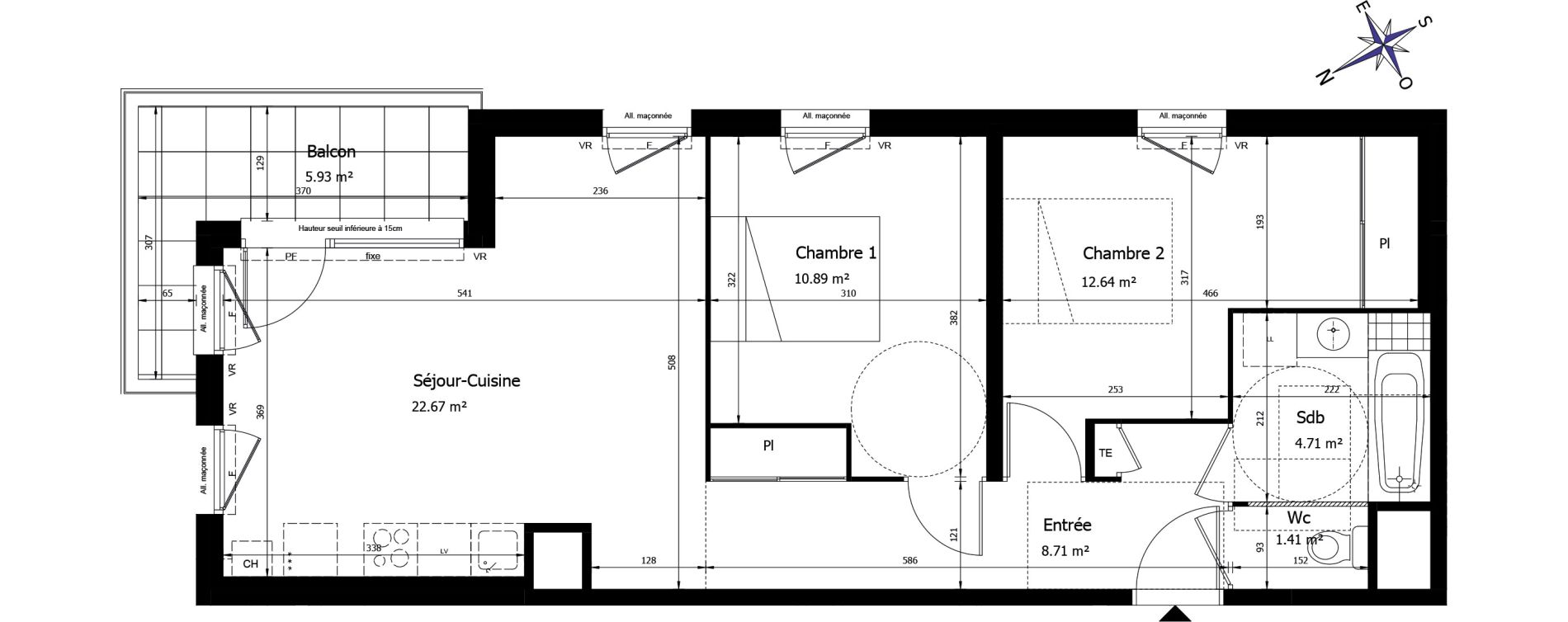 Appartement T3 de 61,03 m2 &agrave; La Roche-Sur-Foron Centre