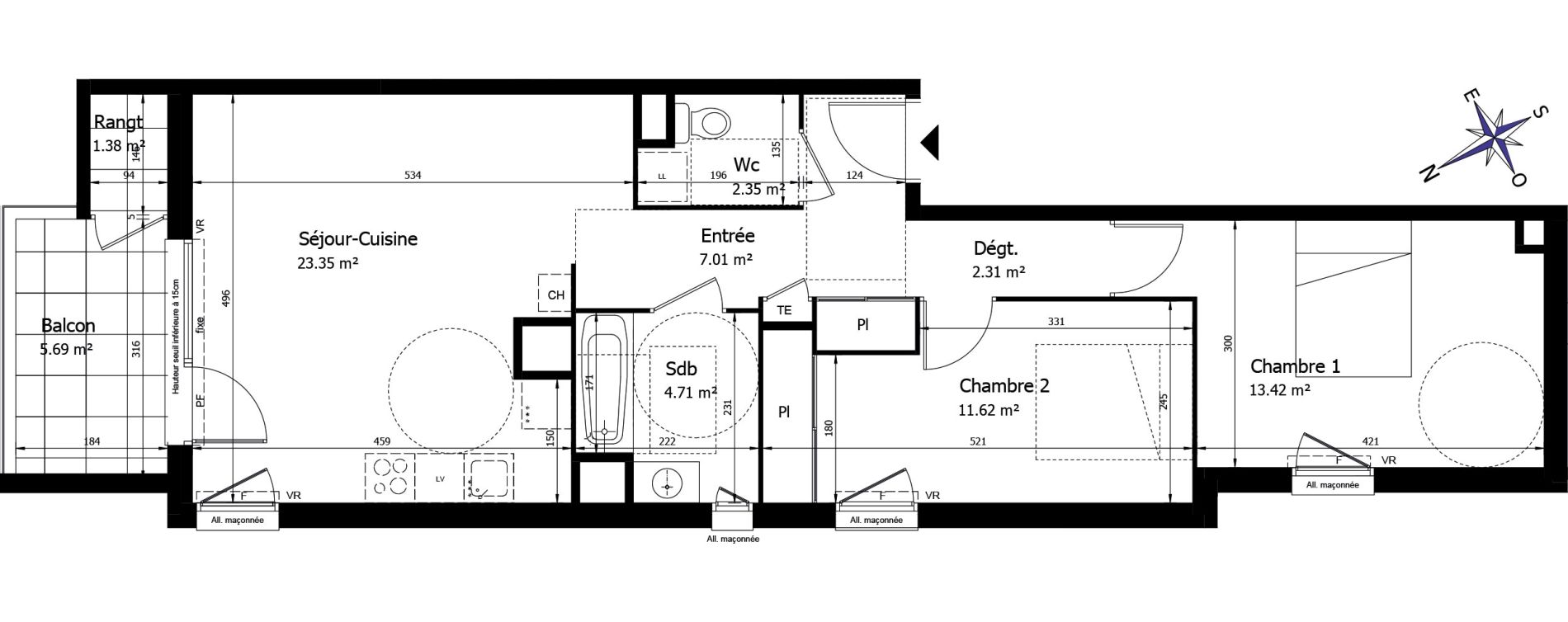 Appartement T3 de 64,77 m2 &agrave; La Roche-Sur-Foron Centre