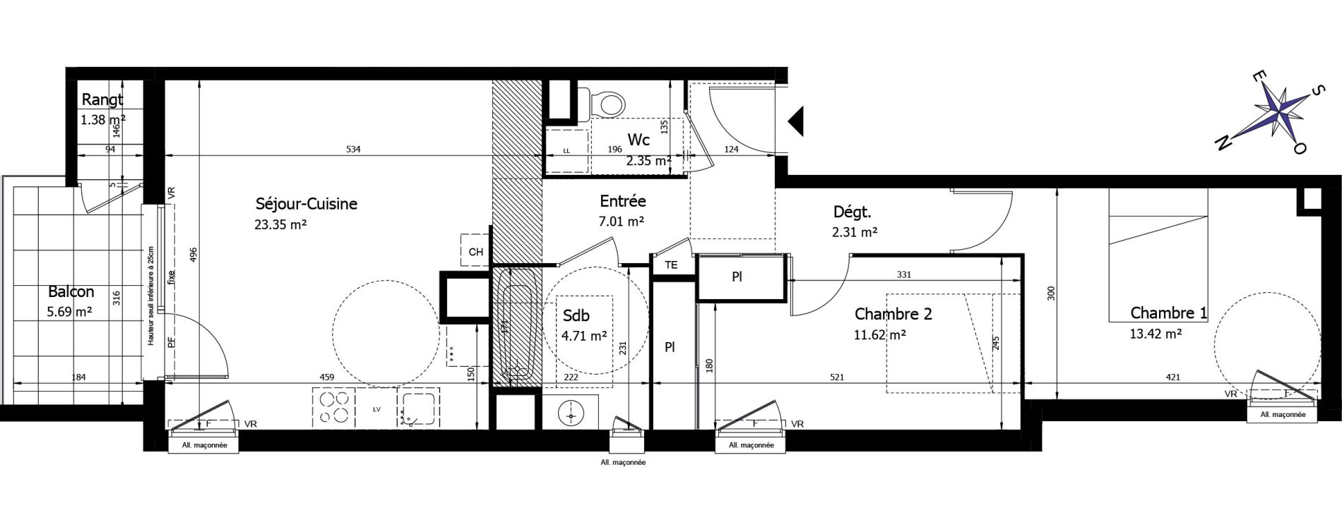 Appartement T3 de 64,77 m2 &agrave; La Roche-Sur-Foron Centre