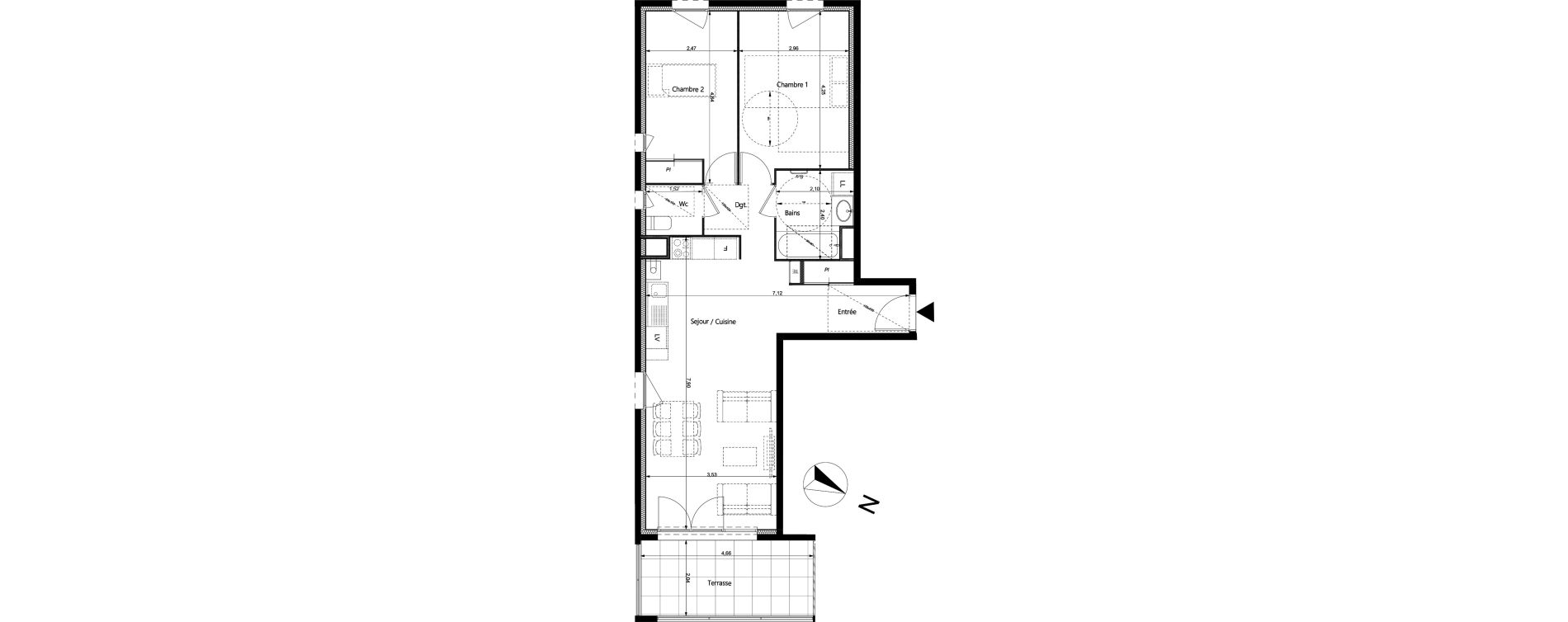 Appartement T3 de 66,95 m2 &agrave; La Roche-Sur-Foron Centre