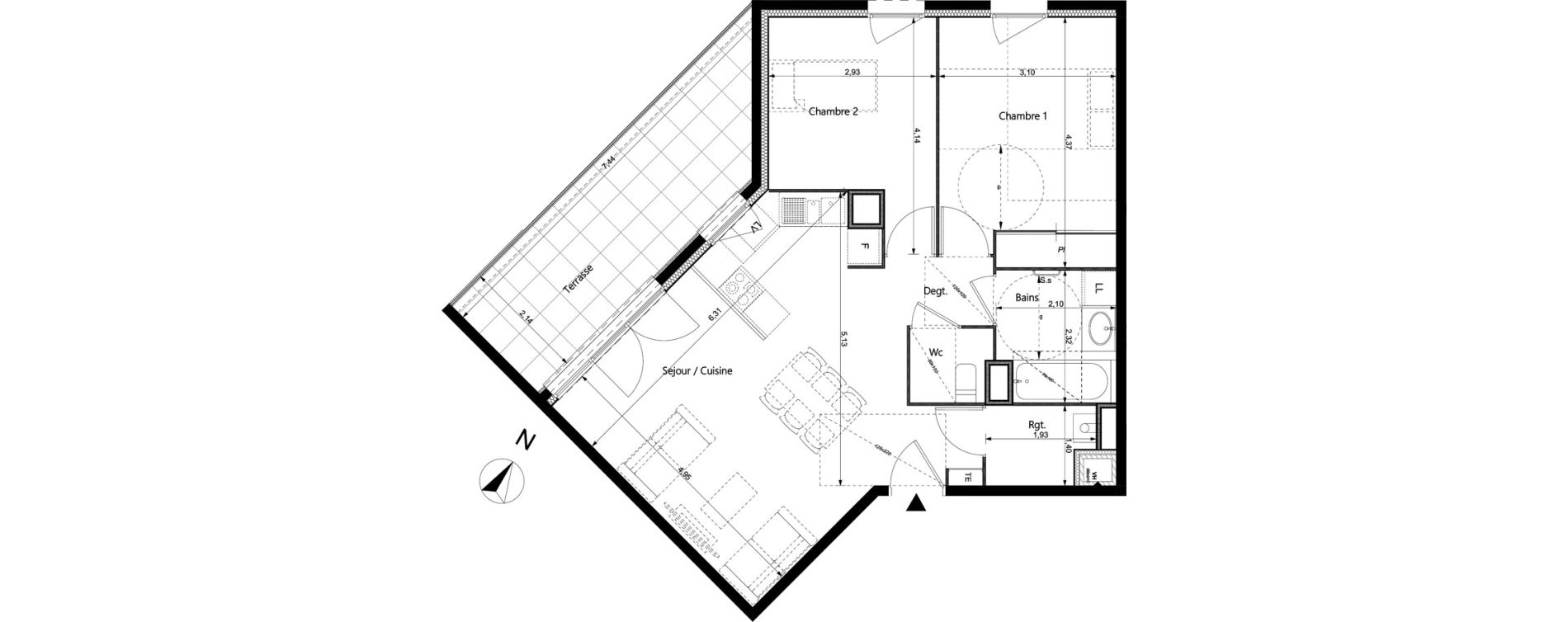 Appartement T3 de 63,06 m2 &agrave; La Roche-Sur-Foron Centre