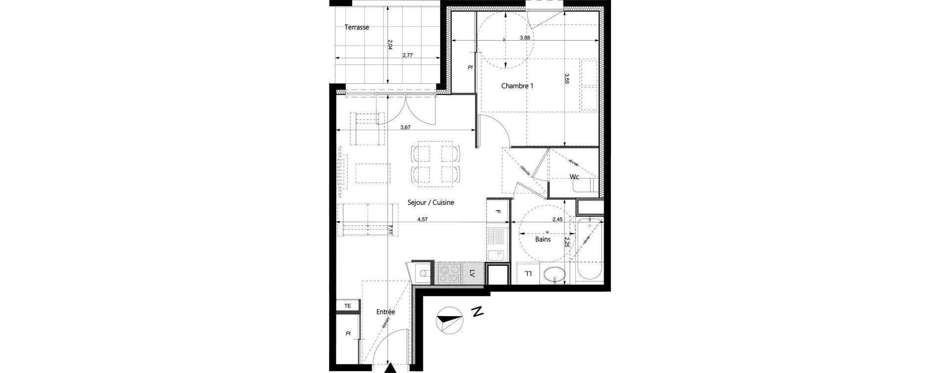 Appartement T2 de 45,83 m2 &agrave; La Roche-Sur-Foron Centre