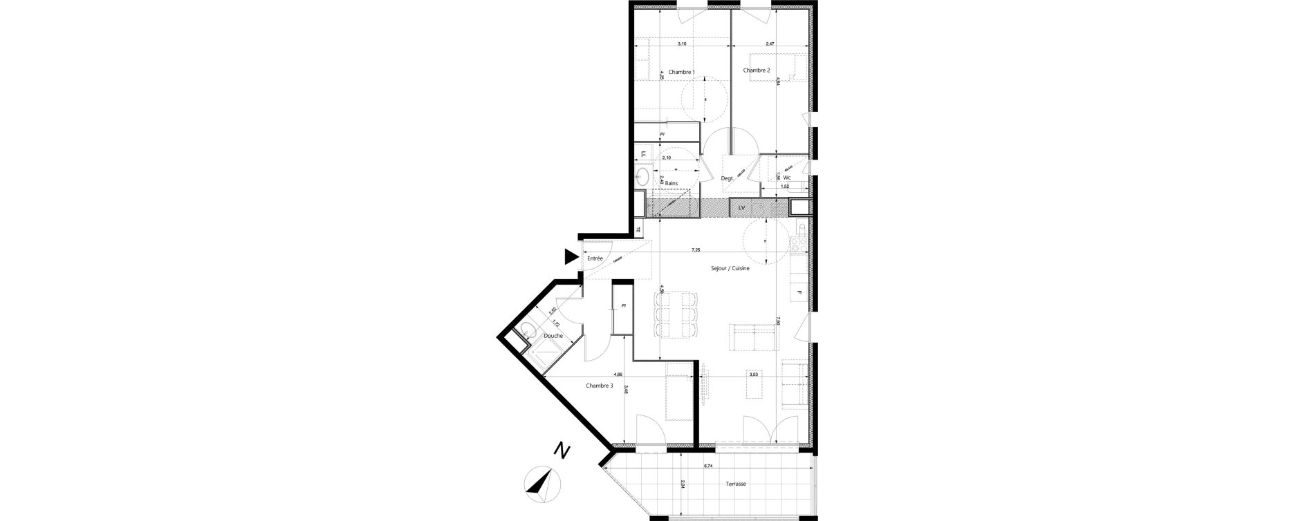 Appartement T4 de 91,92 m2 &agrave; La Roche-Sur-Foron Centre
