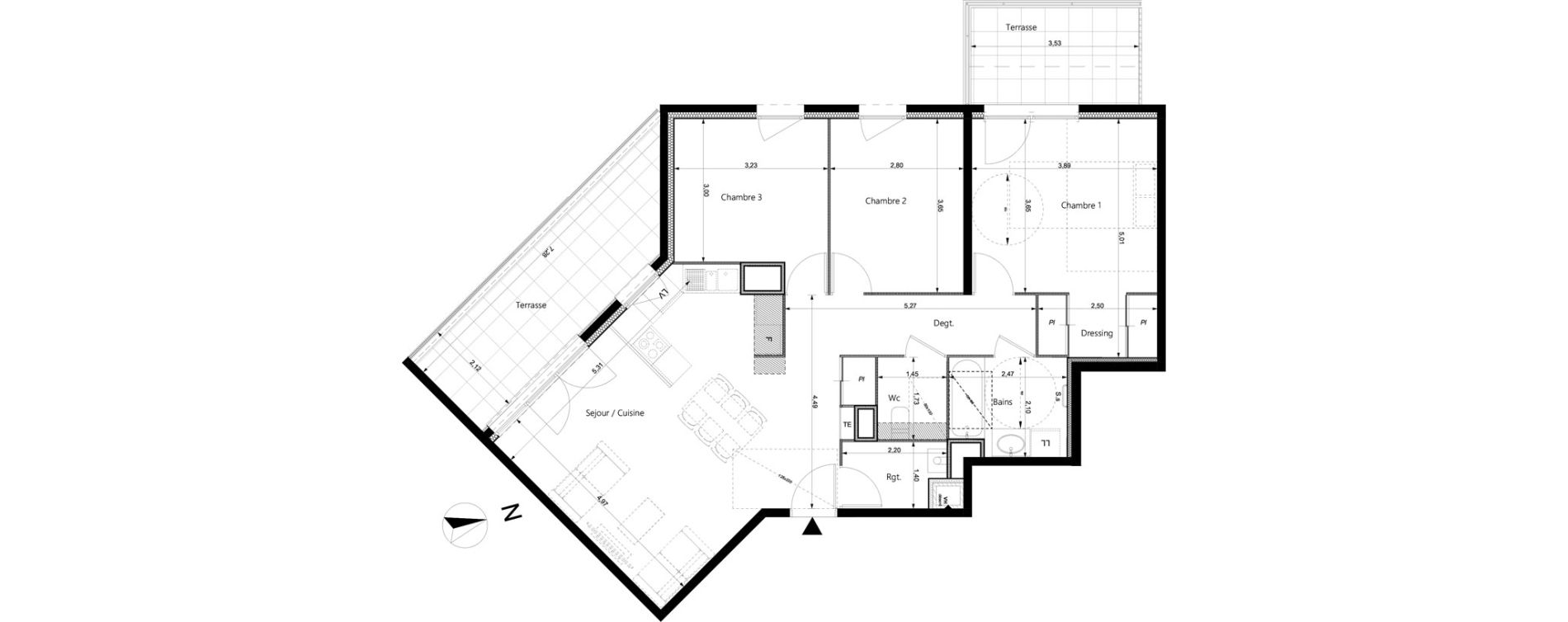Appartement T4 de 86,61 m2 à La Roche-Sur-Foron Centre