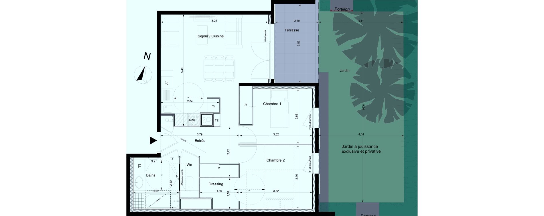 Appartement T3 de 61,95 m2 &agrave; La Roche-Sur-Foron Centre