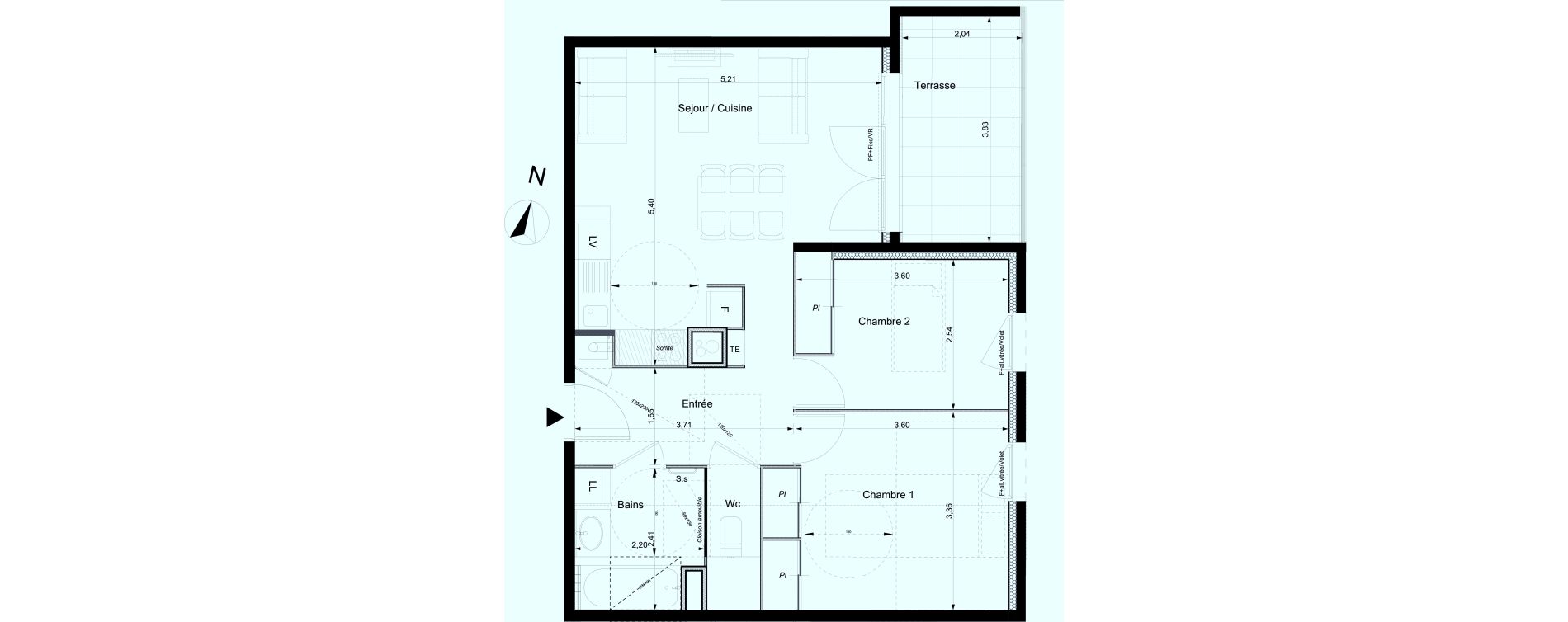 Appartement T3 de 60,29 m2 &agrave; La Roche-Sur-Foron Centre