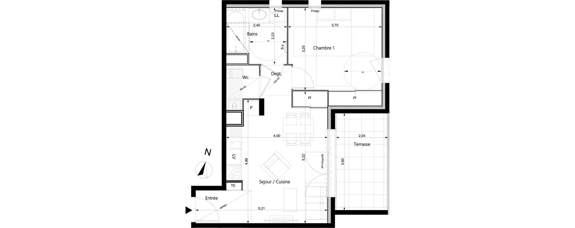 Appartement T2 de 42,29 m2 &agrave; La Roche-Sur-Foron Centre