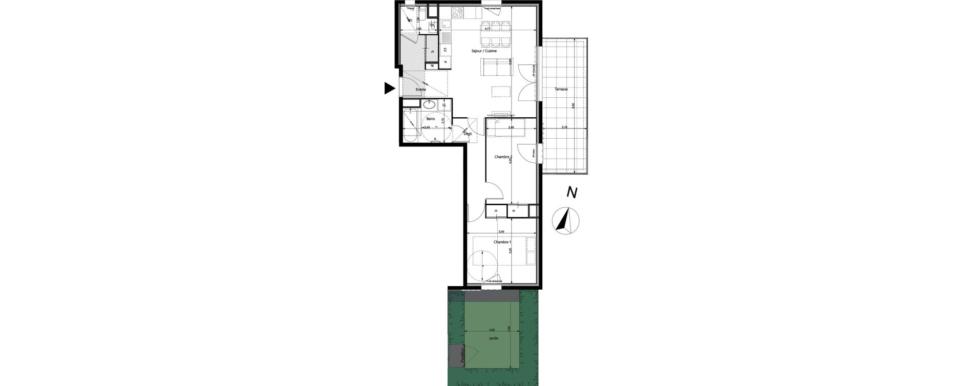 Appartement T3 de 65,27 m2 &agrave; La Roche-Sur-Foron Centre