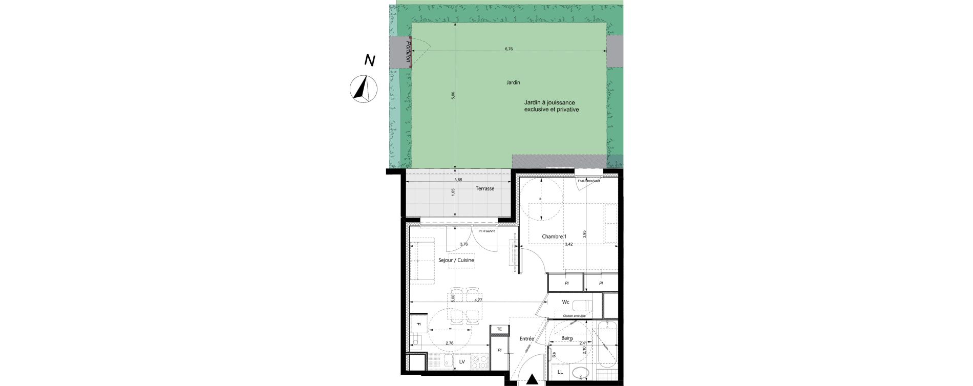 Appartement T2 de 41,45 m2 &agrave; La Roche-Sur-Foron Centre