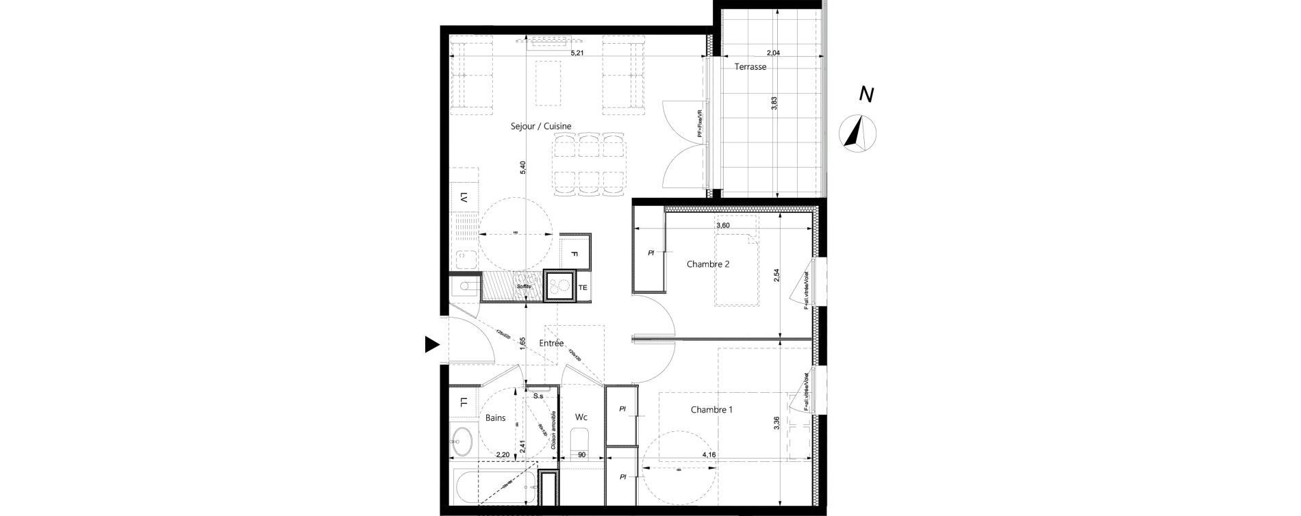 Appartement T3 de 60,29 m2 &agrave; La Roche-Sur-Foron Centre