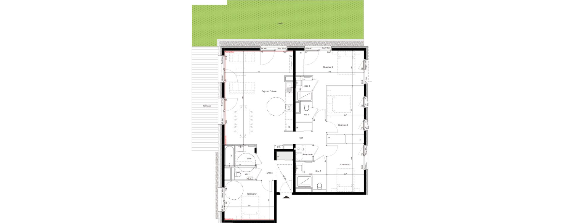 Appartement T5 de 126,00 m2 aux Gets Centre