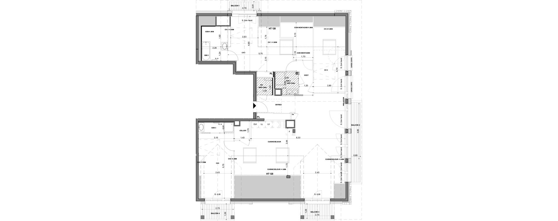 Appartement T4 de 113,70 m2 aux Gets Les perri&egrave;res