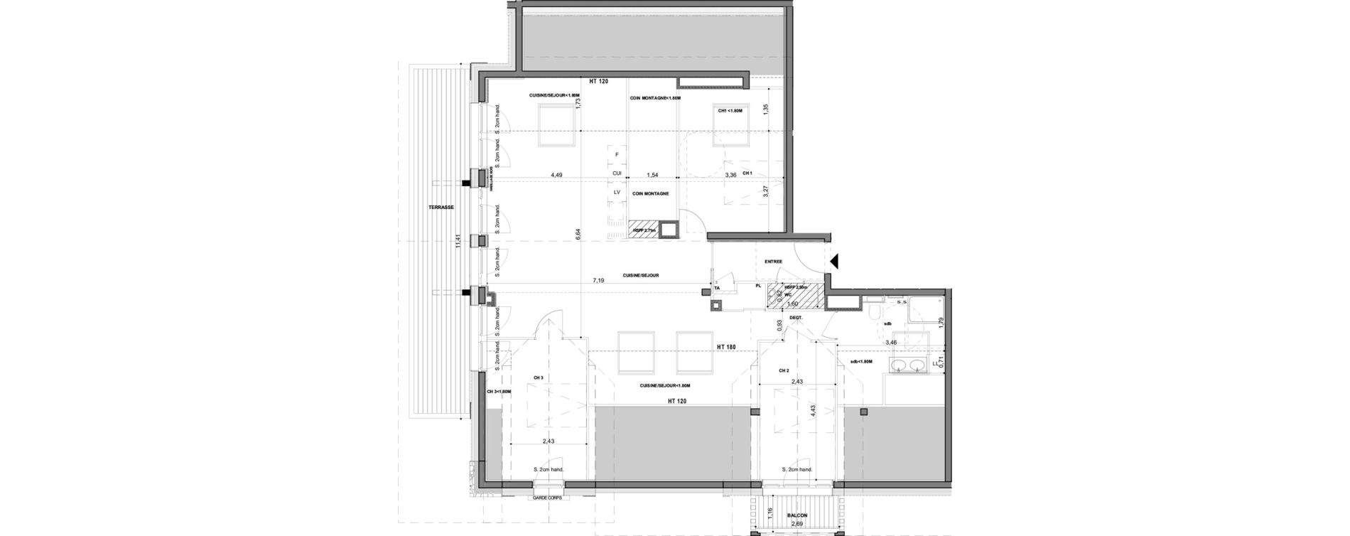 Appartement T4 bis de 93,83 m2 aux Gets Les perri&egrave;res