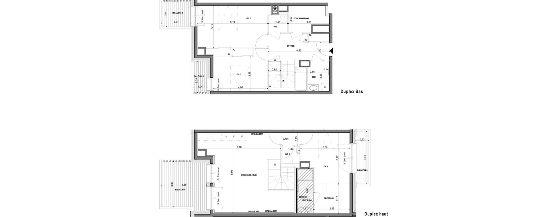 Duplex T4 de 107,15 m2 aux Gets Les perri&egrave;res