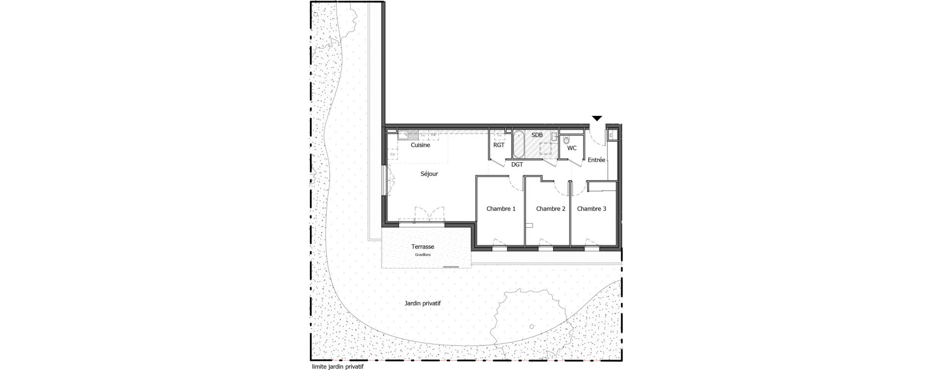 Appartement T4 de 79,88 m2 &agrave; Loisin Centre