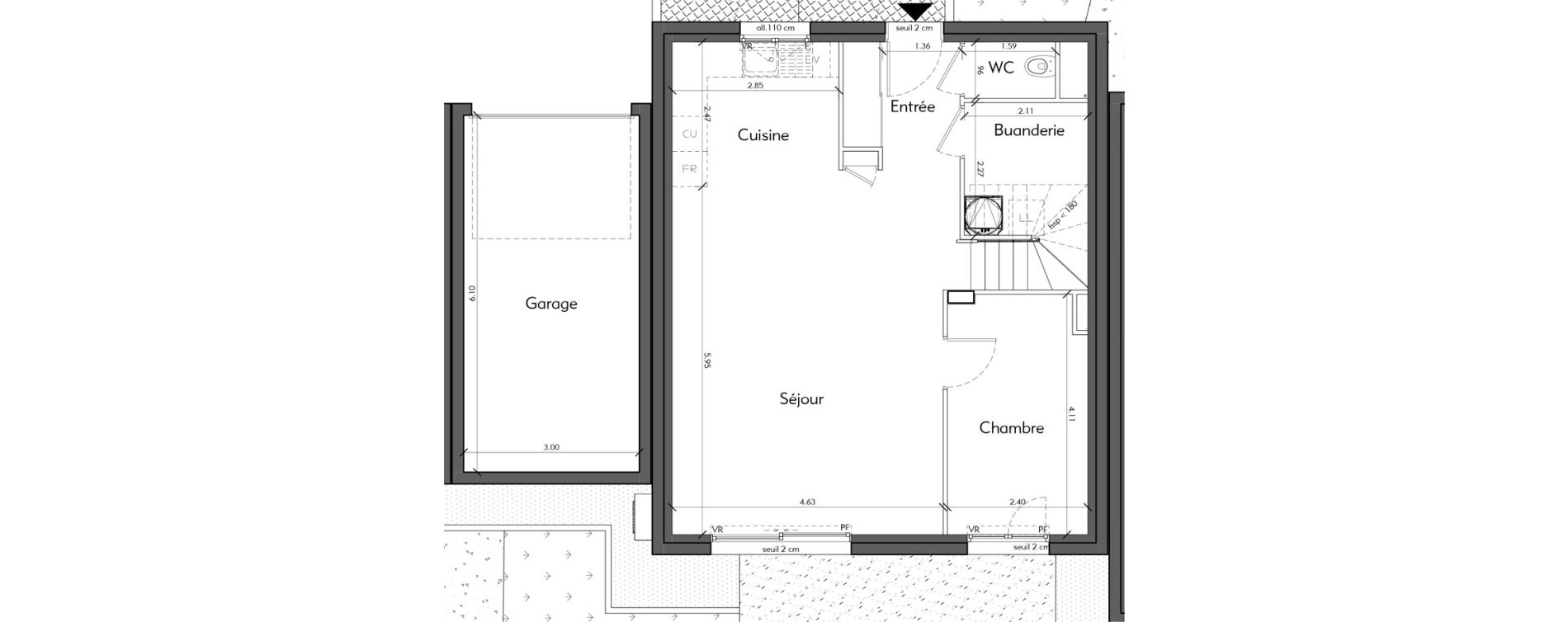 Appartement T5 de 108,82 m2 &agrave; Loisin Centre