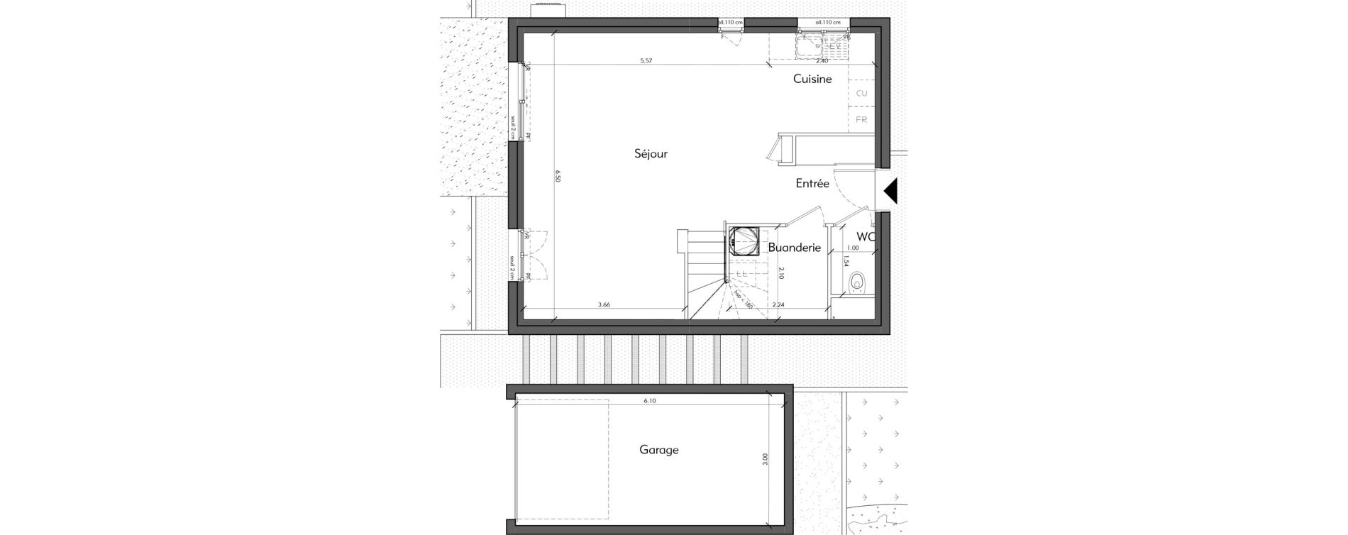 Appartement T4 de 93,96 m2 &agrave; Loisin Centre