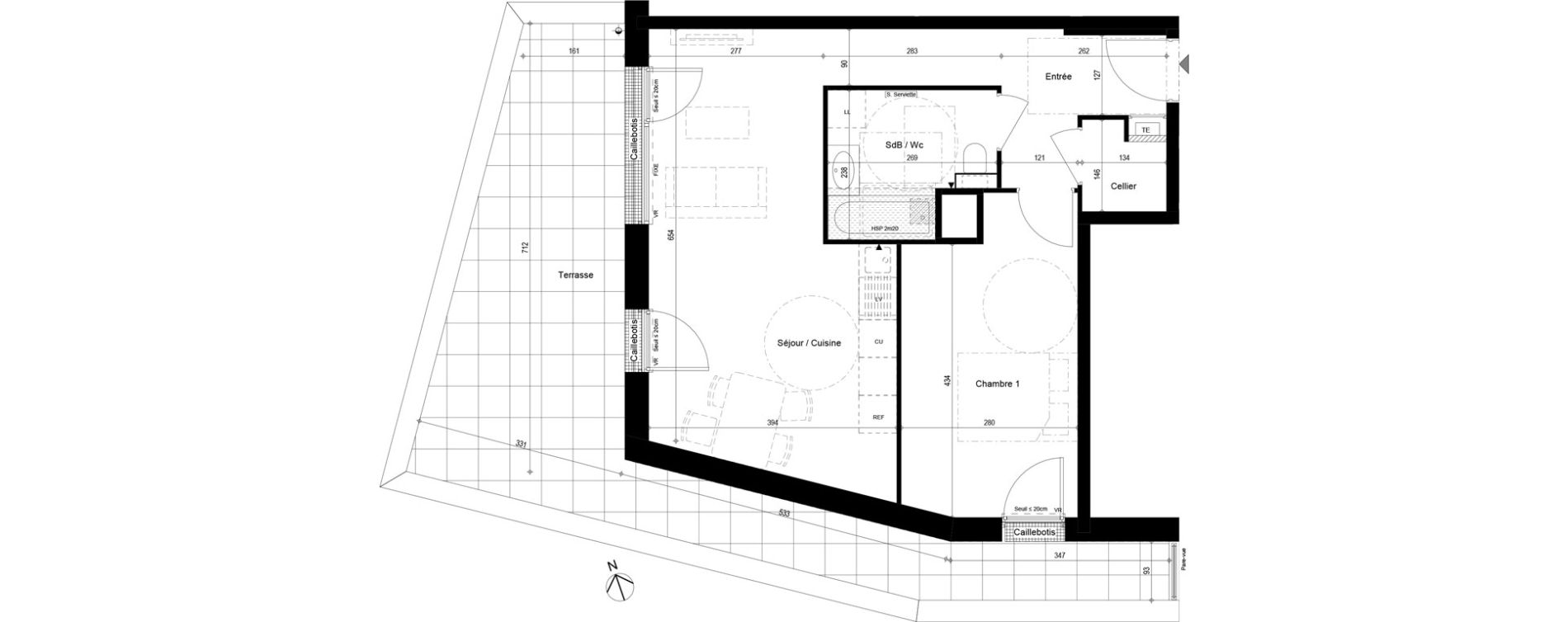 Appartement T2 de 51,51 m2 &agrave; Machilly Centre