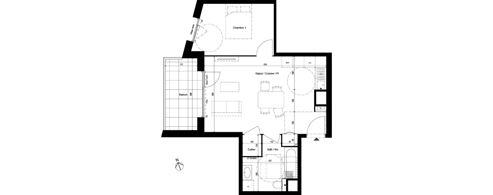 Appartement T2 de 46,54 m2 &agrave; Machilly Centre