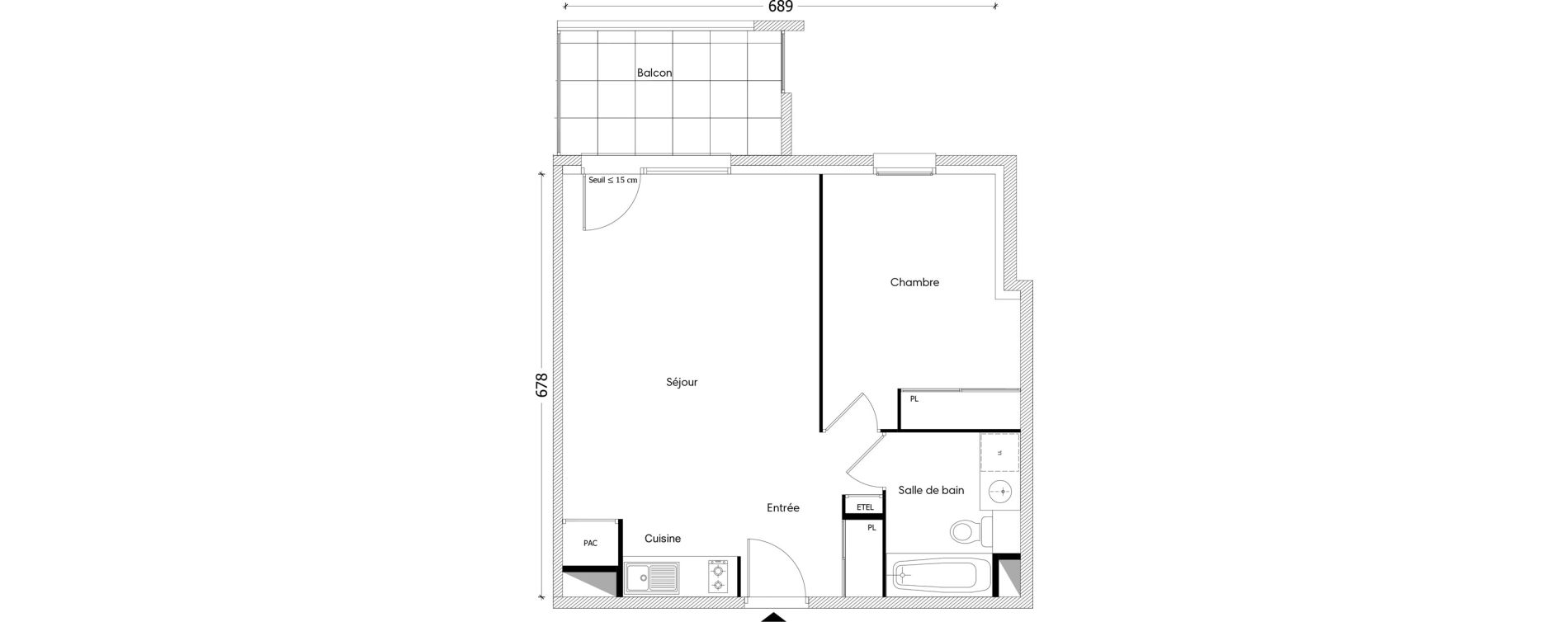 Appartement T2 de 47,09 m2 &agrave; Marcellaz Centre