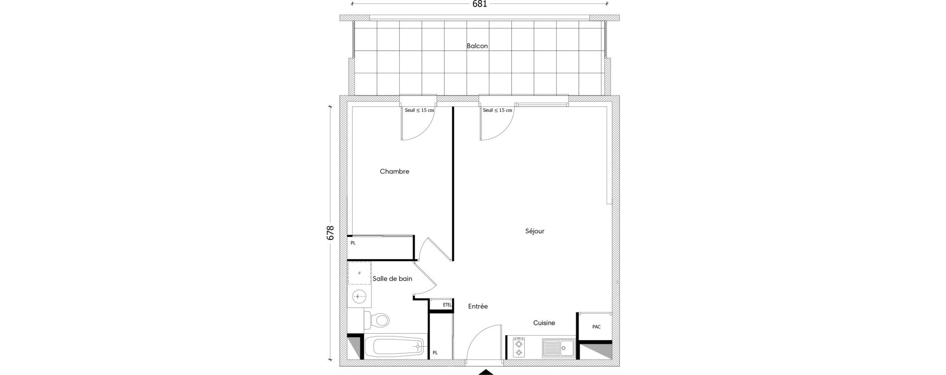 Appartement T2 de 45,32 m2 &agrave; Marcellaz Centre