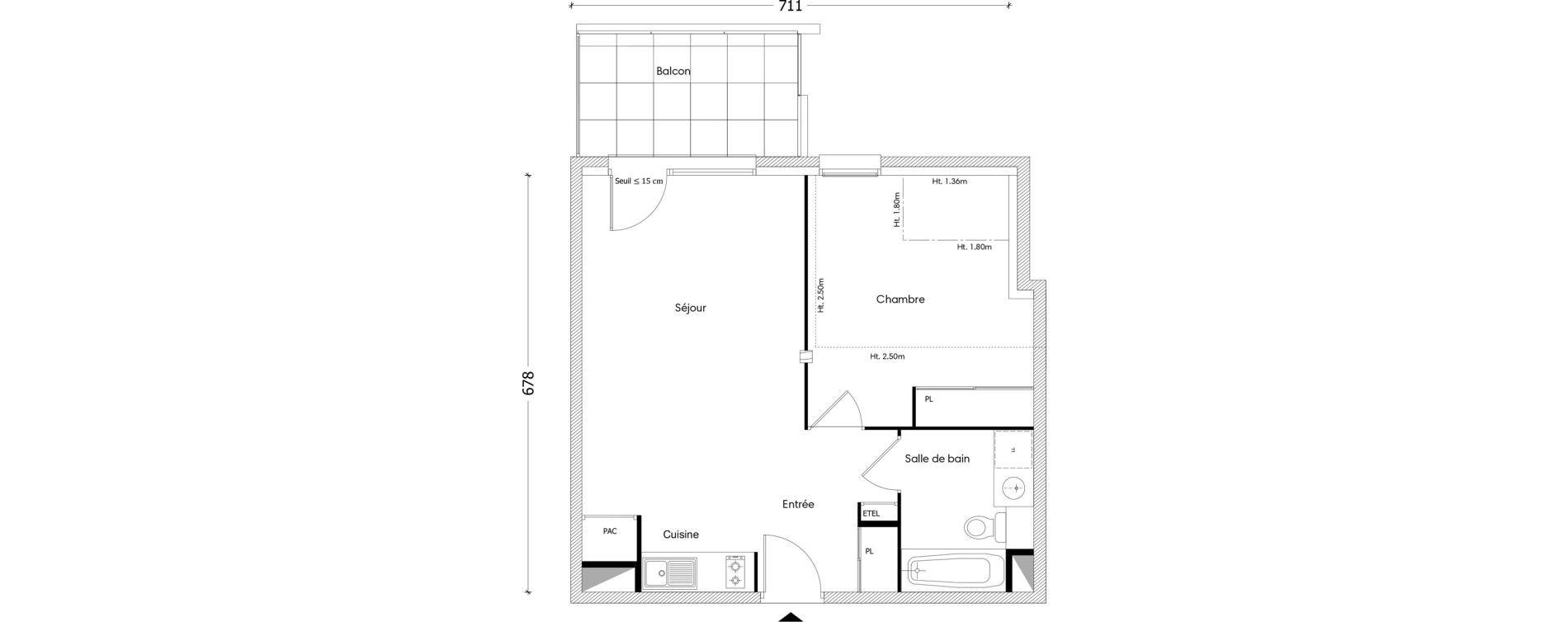 Appartement T2 de 45,22 m2 &agrave; Marcellaz Centre