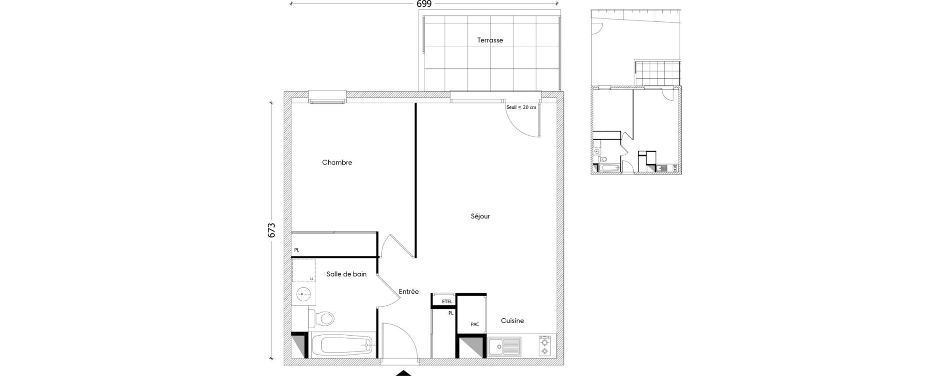 Appartement T2 de 45,04 m2 &agrave; Marcellaz Centre