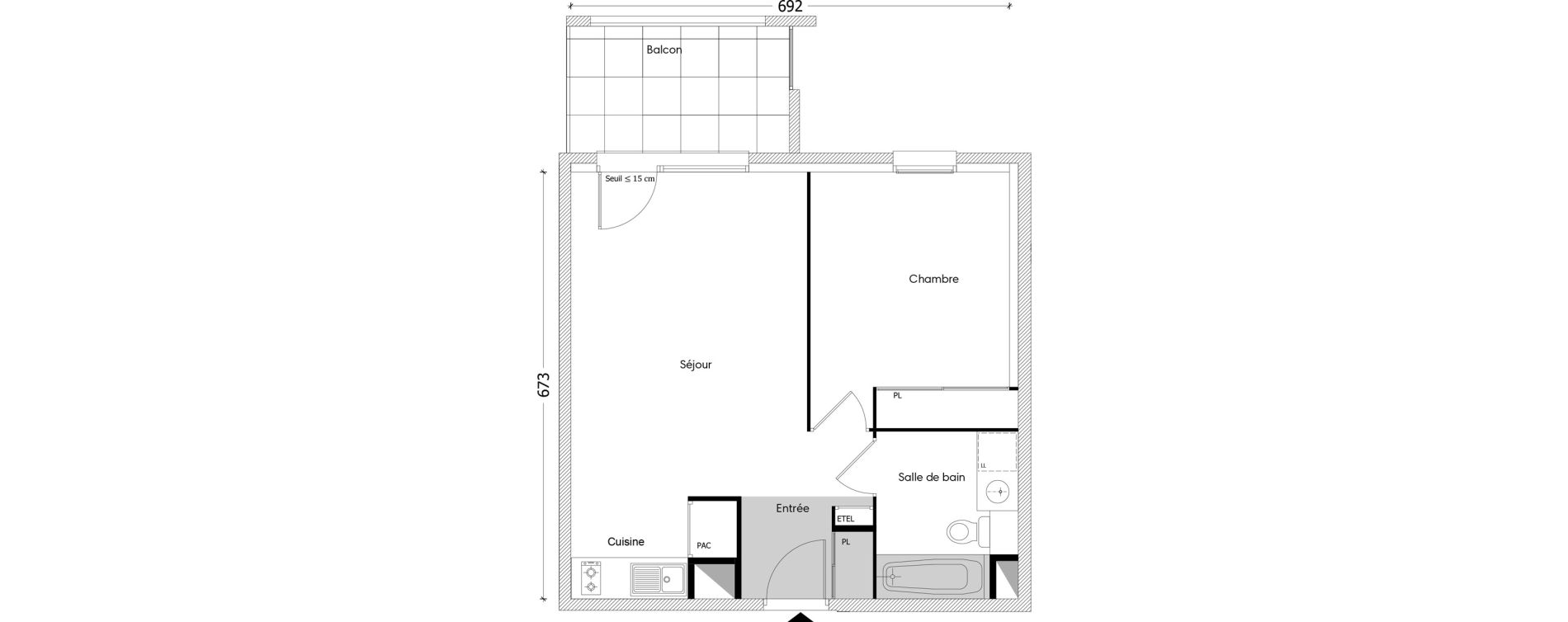 Appartement T2 de 45,04 m2 &agrave; Marcellaz Centre