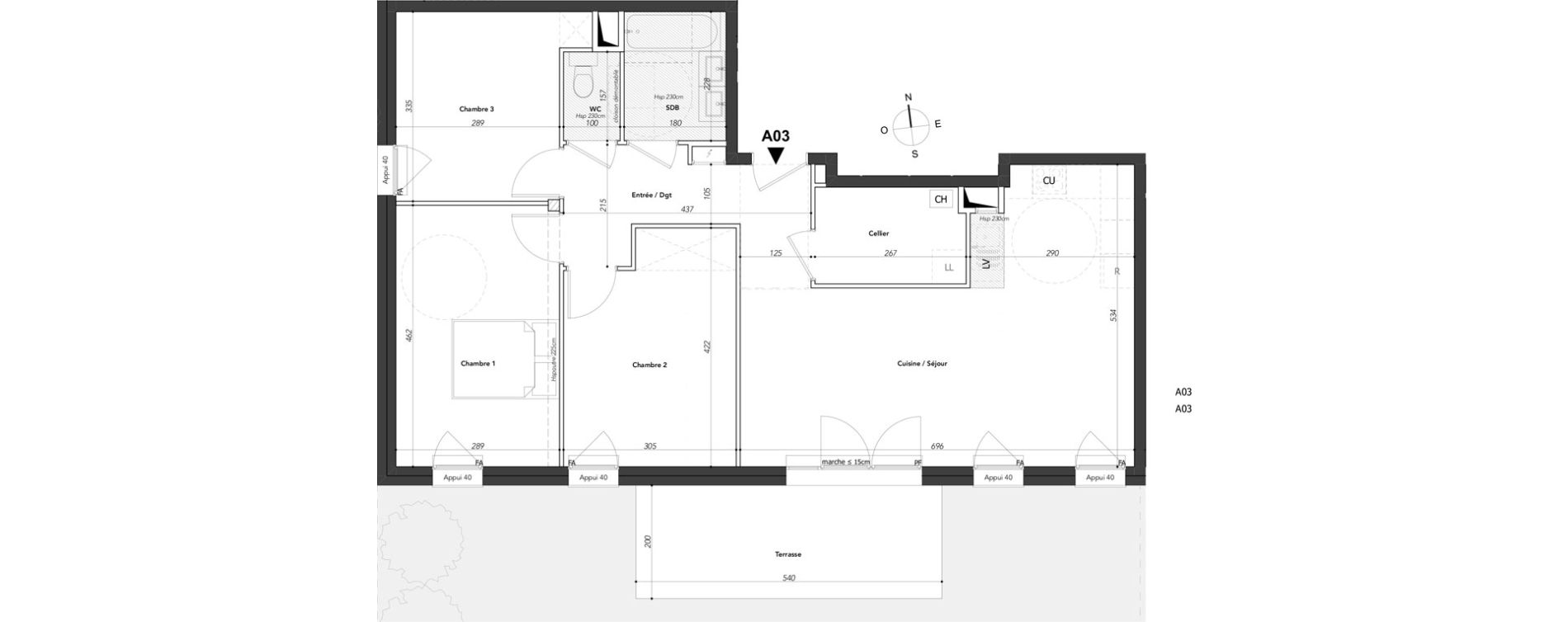 Appartement T4 de 80,92 m2 &agrave; Marignier Centre